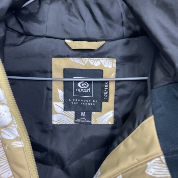 Rip Curl Wom M Winter Jacket 10K Fur Floral AOP Beige Full-Zip Snowboard Ski - Picture 7 of 16